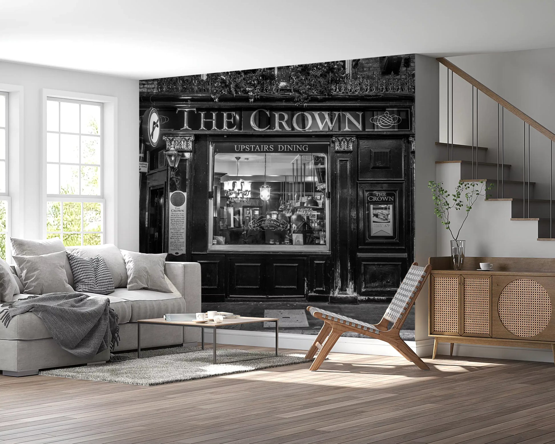 Classic Tavern Street Scene Wall Mural