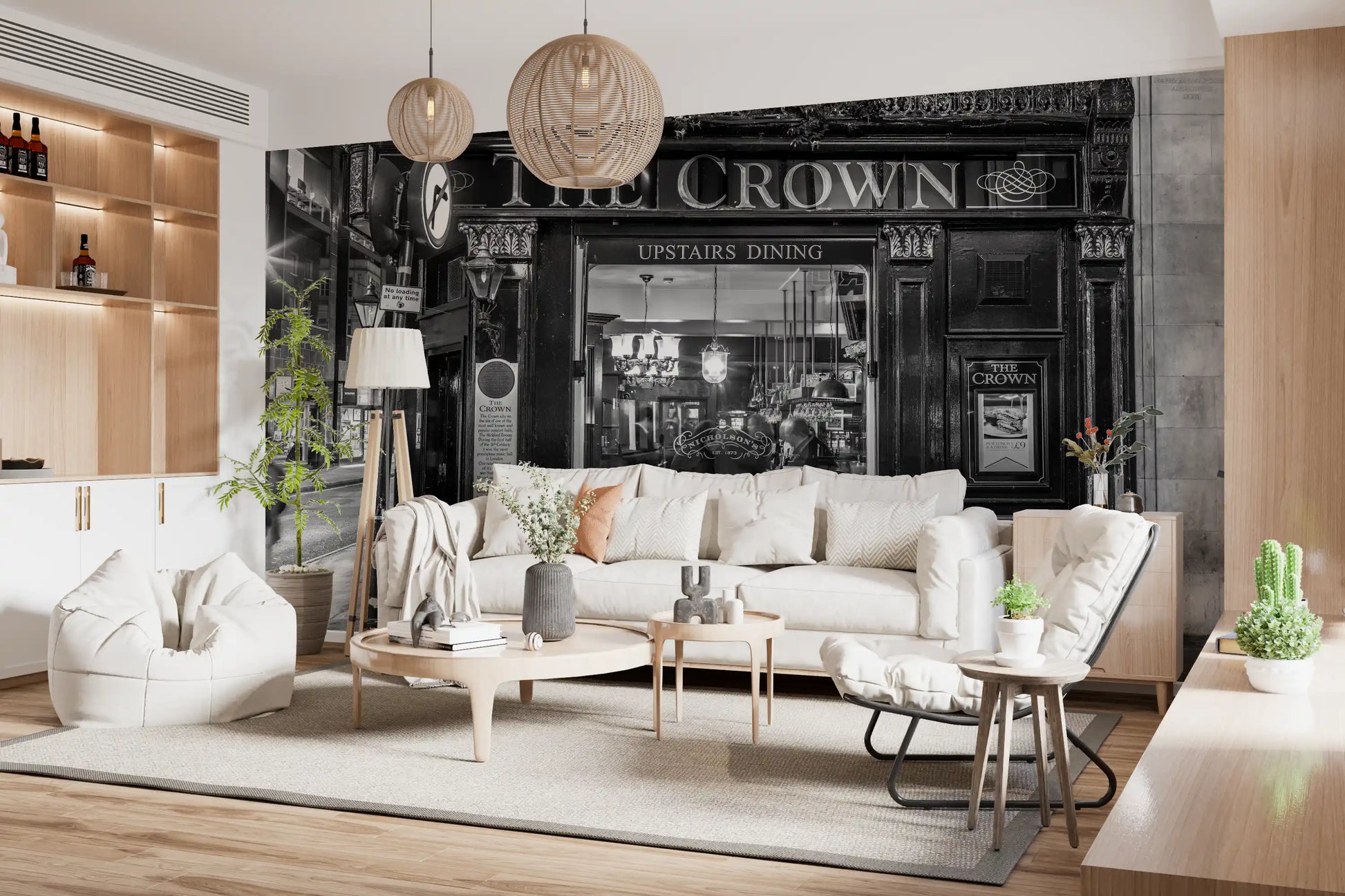 Classic Tavern Street Scene Wall Mural