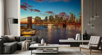 Brooklyn Bridge Twilight Panorama Wall Mural