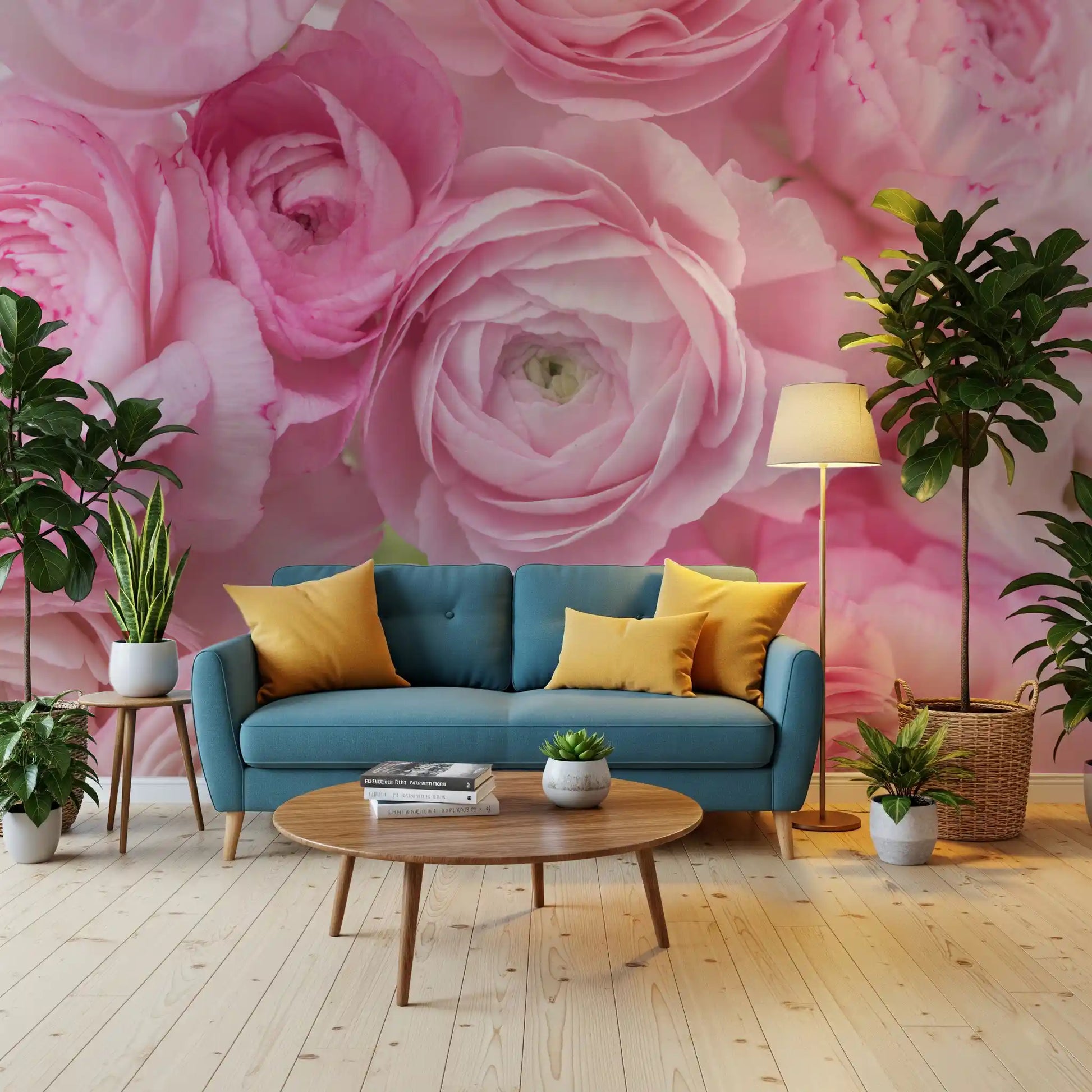 Soft Pink Ranunculus Bloom Wall Mural