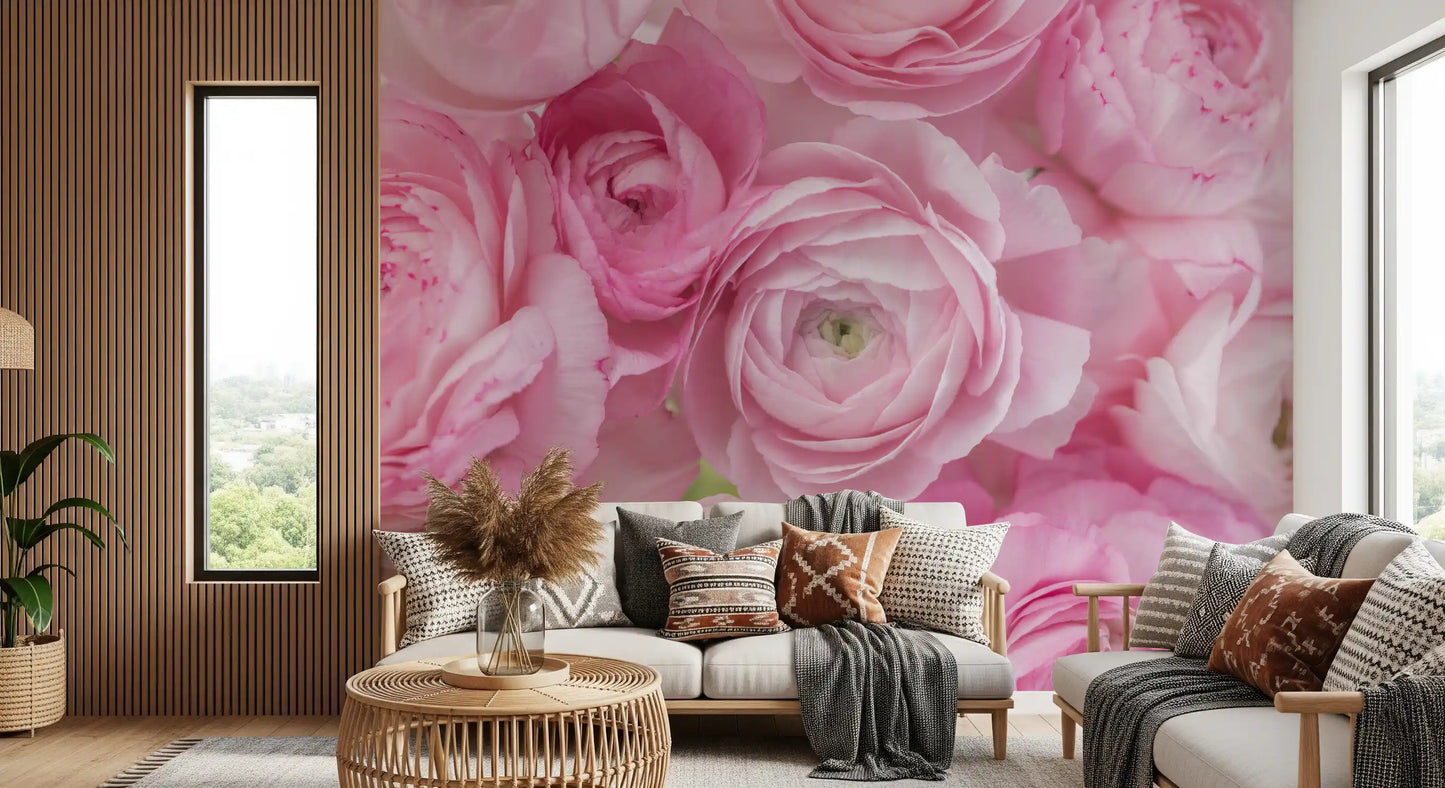 Soft Pink Ranunculus Bloom Wall Mural