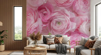Soft Pink Ranunculus Bloom Wall Mural