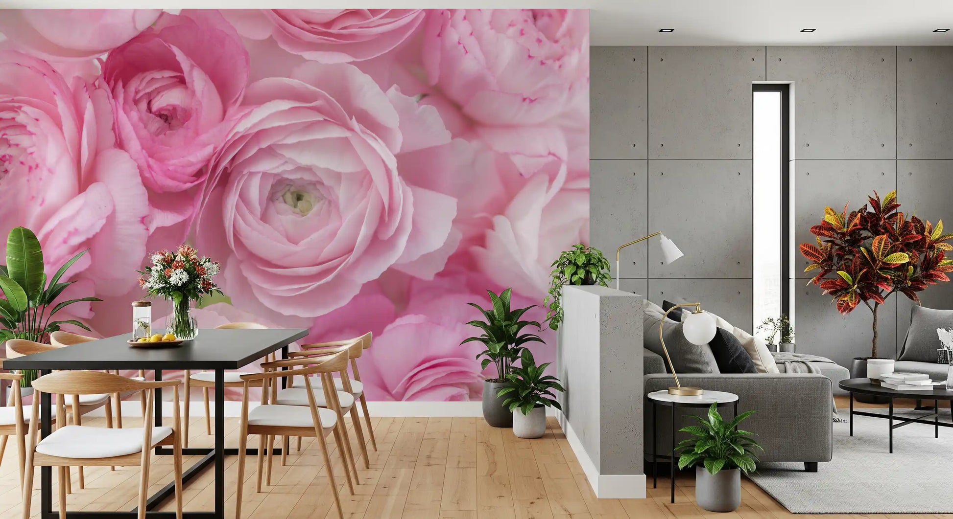 Soft Pink Ranunculus Bloom Wall Mural