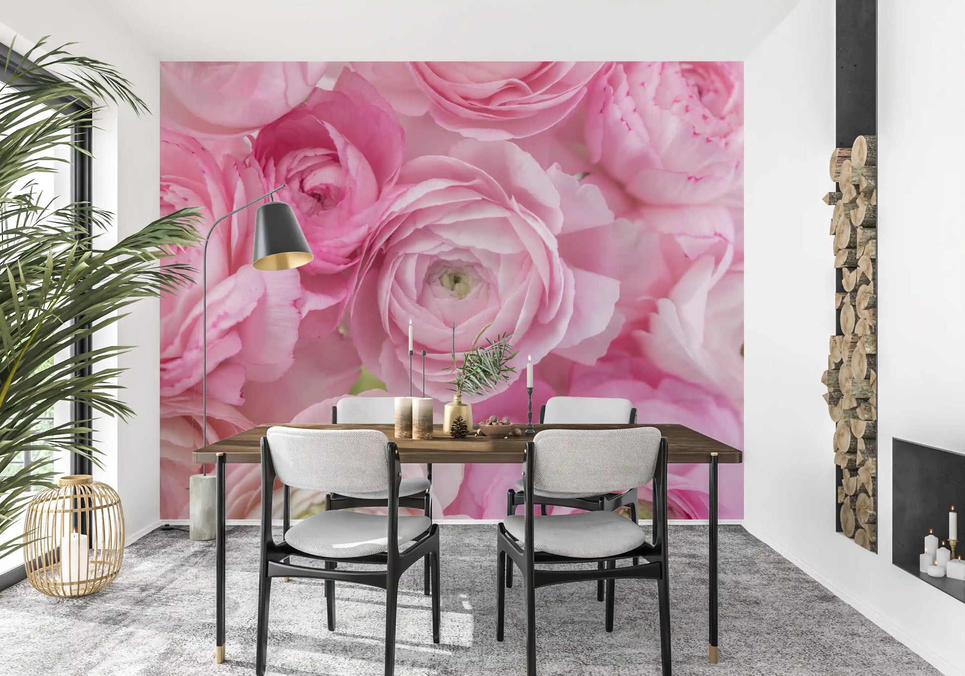 Soft Pink Ranunculus Bloom Wall Mural