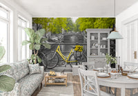 Sunny Tulips on a Dutch Bridge Wall Mural