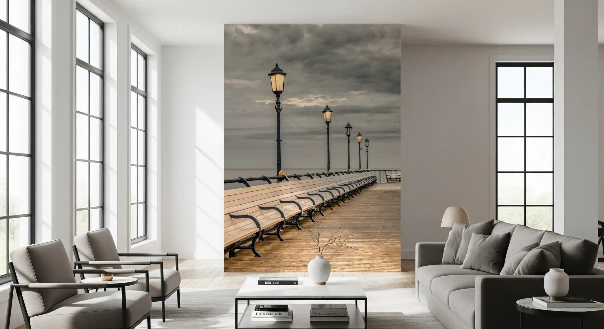 Evening Boardwalk Perspective Wall Mural