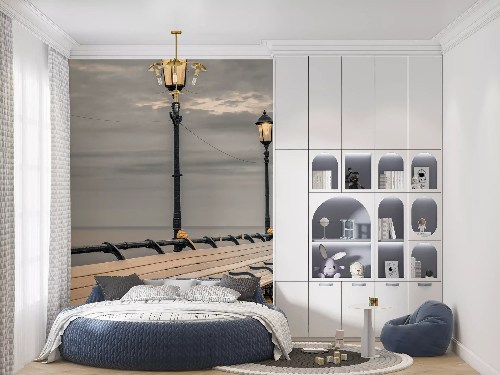 Evening Boardwalk Perspective Wall Mural