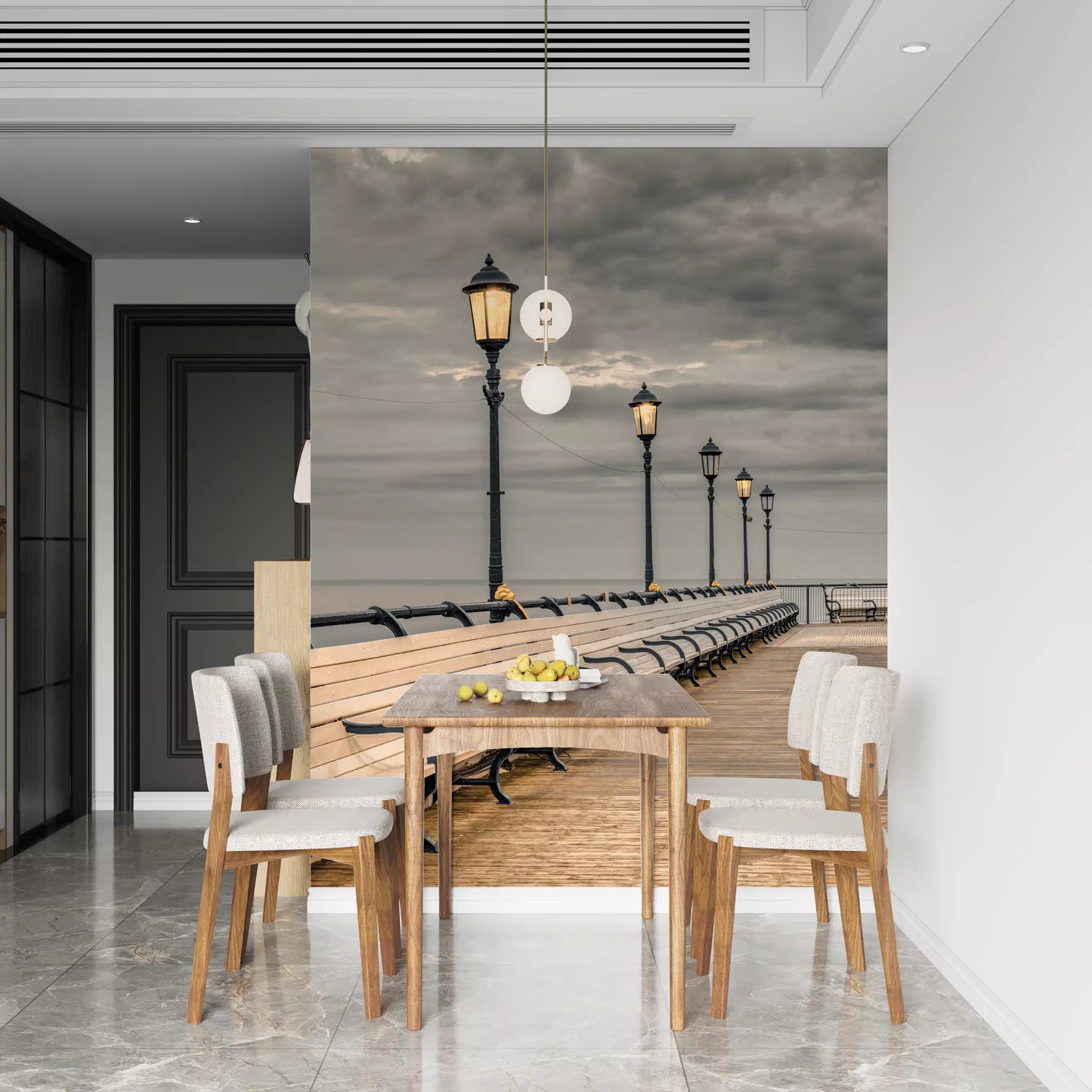 Evening Boardwalk Perspective Wall Mural
