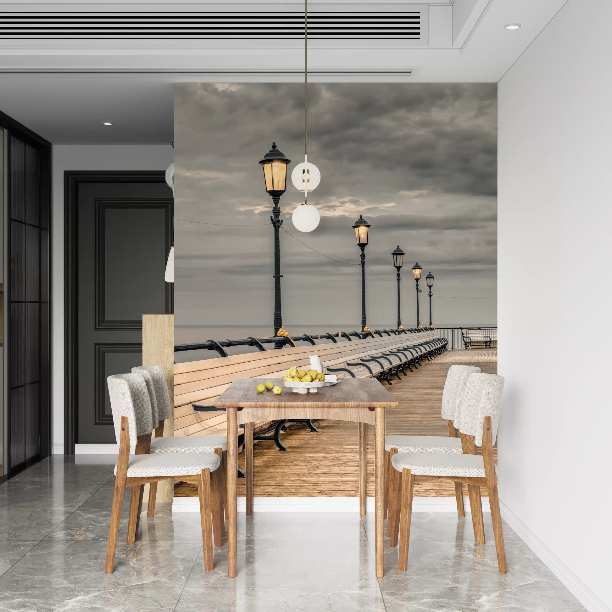 Evening Boardwalk Perspective Wall Mural