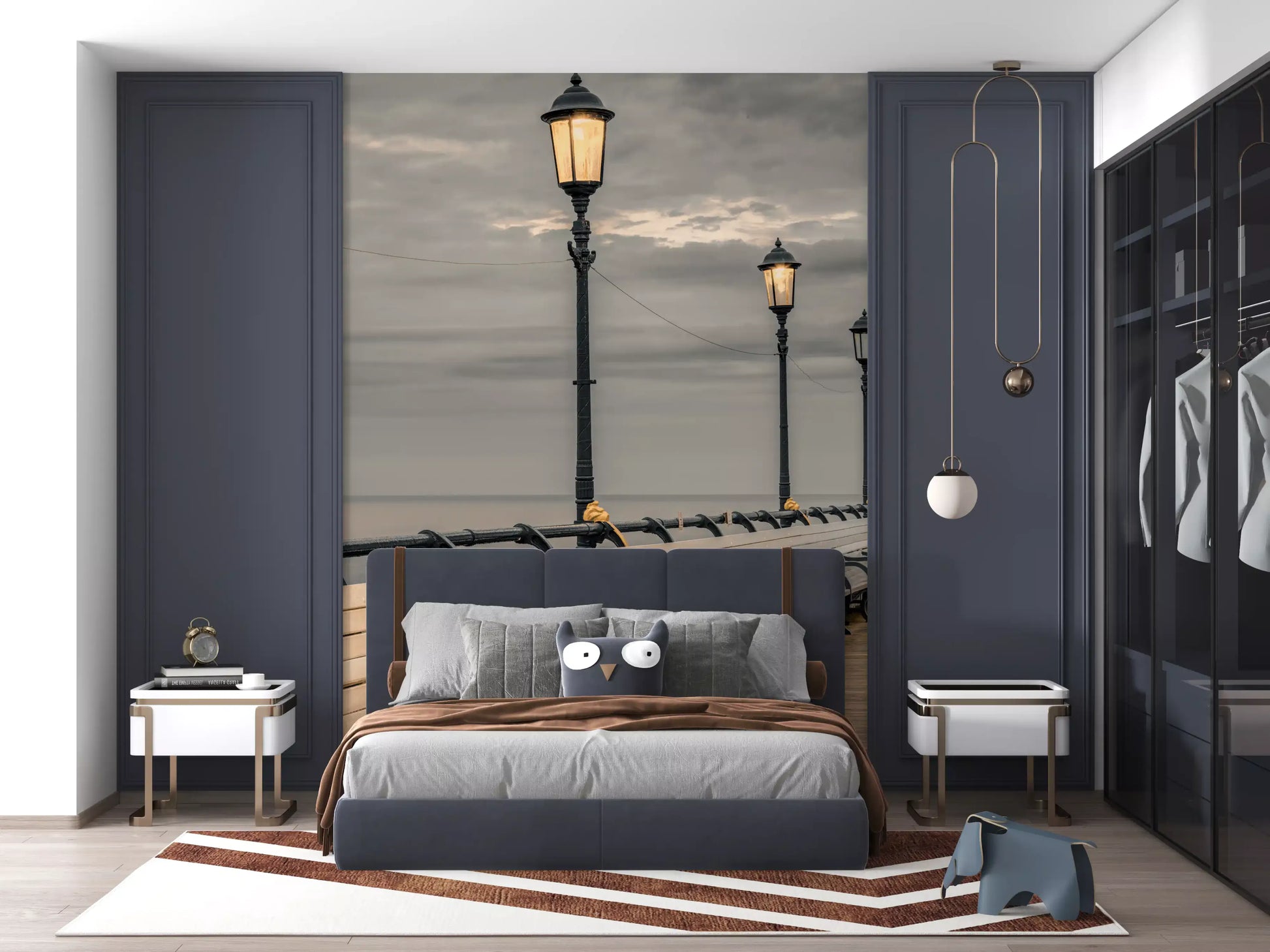 Evening Boardwalk Perspective Wall Mural