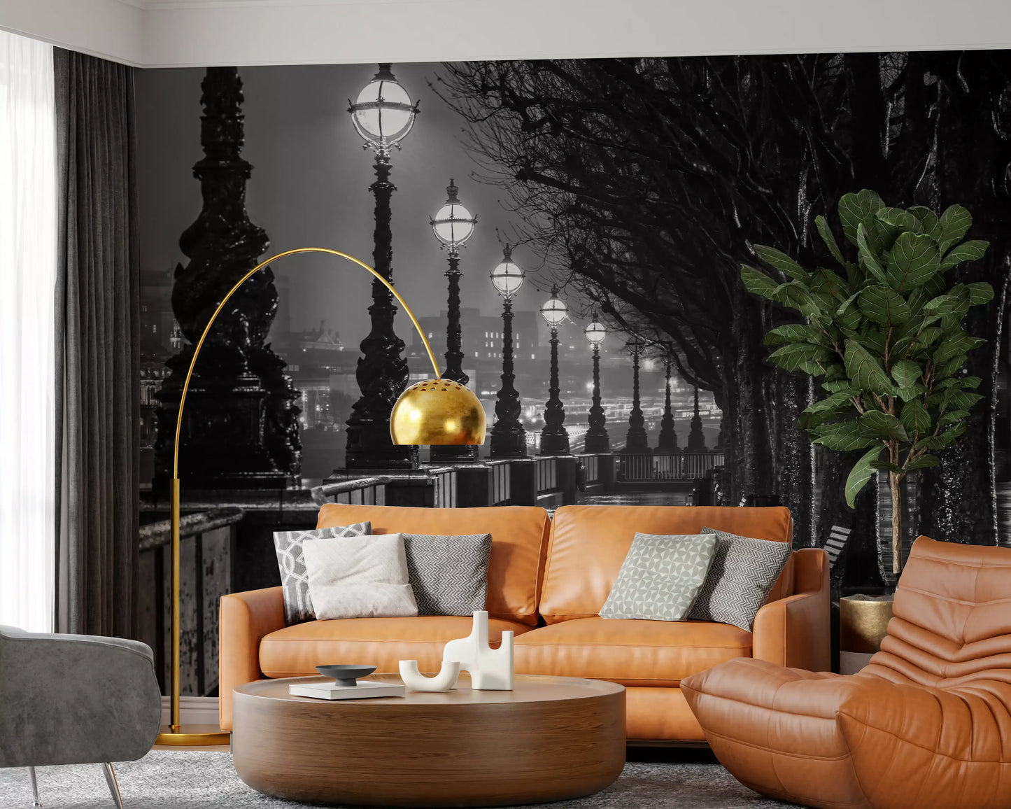 Urban Rain Reflections Wall Mural