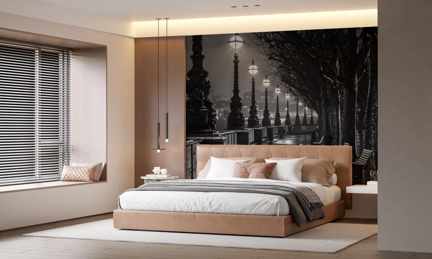 Urban Rain Reflections Wall Mural
