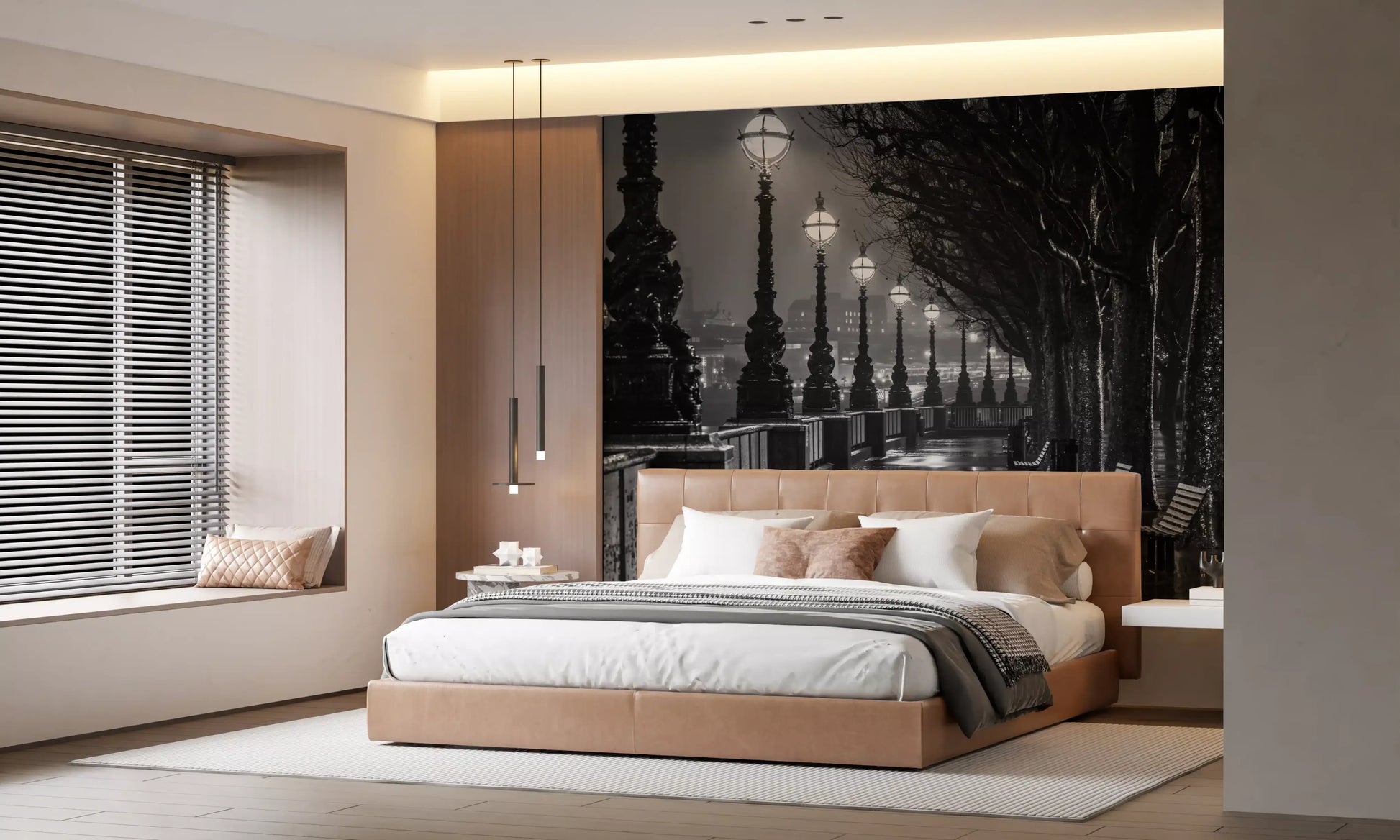 Urban Rain Reflections Wall Mural