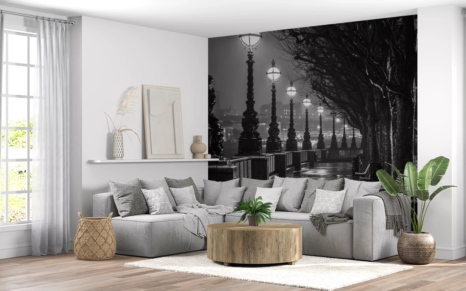 Urban Rain Reflections Wall Mural