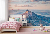 Misty Mountain Fortress Panorama Wall Mural