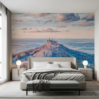 Misty Mountain Fortress Panorama Wall Mural