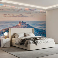 Misty Mountain Fortress Panorama Wall Mural