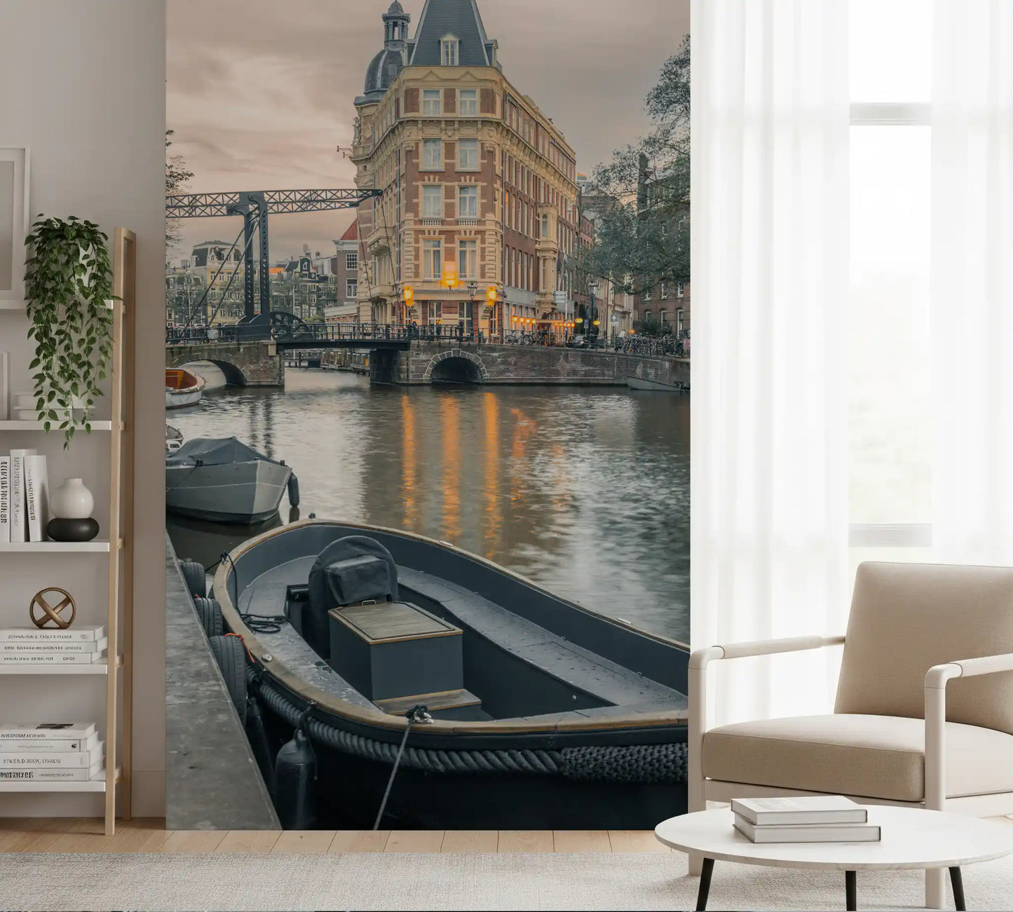 Evening Dutch Canal Passage Wall Mural