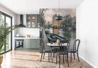 Evening Dutch Canal Passage Wall Mural