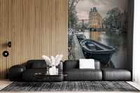 Evening Dutch Canal Passage Wall Mural