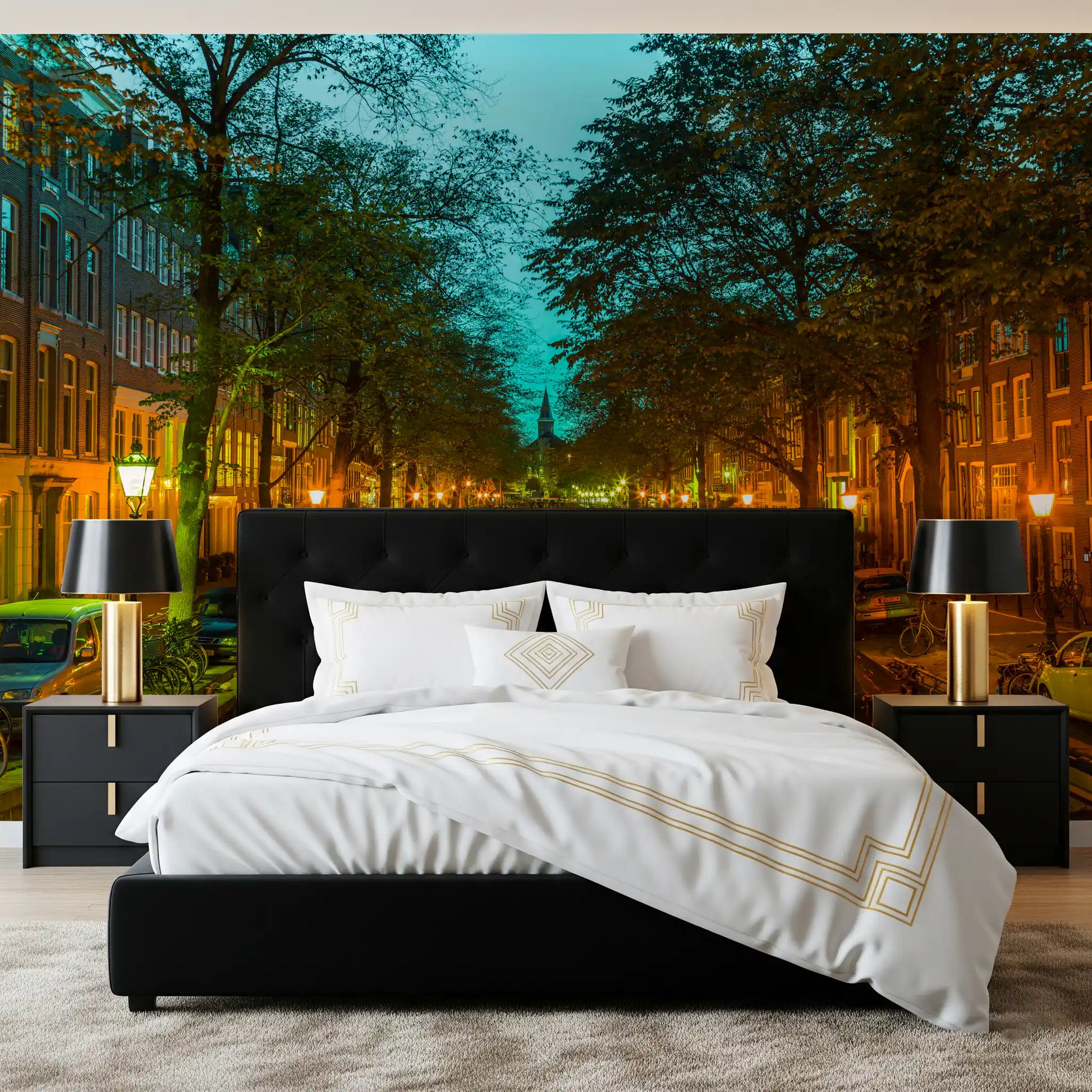 Amsterdam Canal Evening Reflection Wall Mural