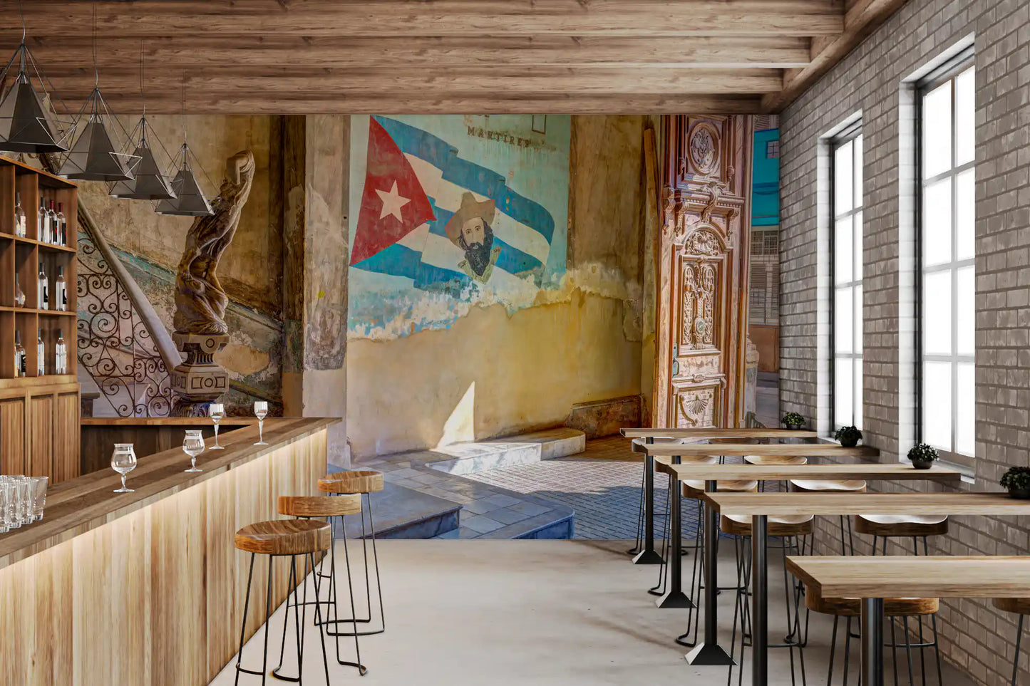 Aged Colonial Architectural Mural Wall Mural