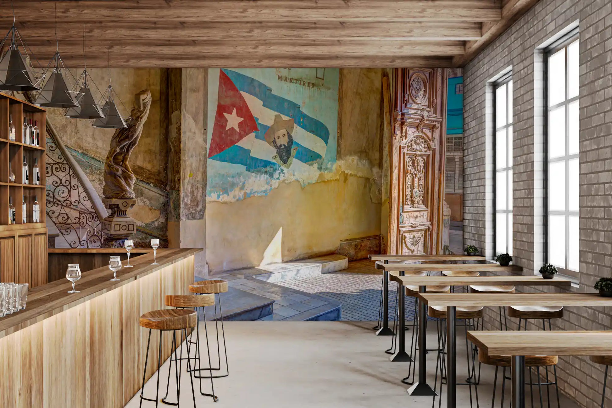 Aged Colonial Architectural Mural Wall Mural