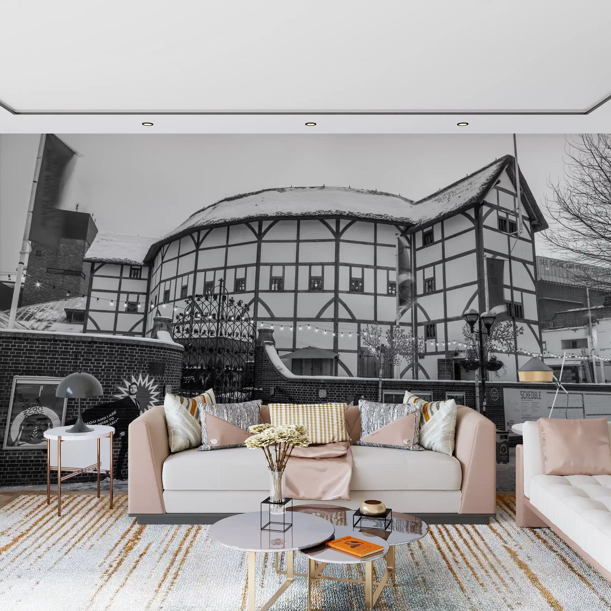 Classic Tudor Architecture in Winter Wall Mural