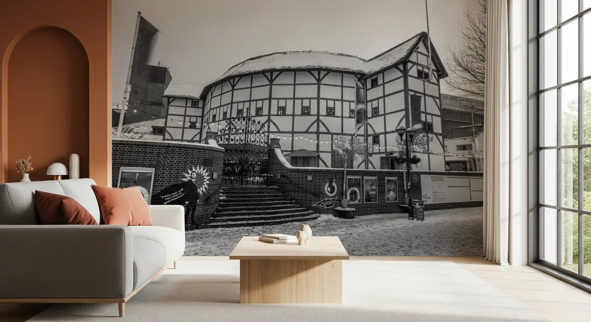 Classic Tudor Architecture in Winter Wall Mural