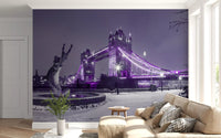 Frozen Cityscape Twilight Wall Mural