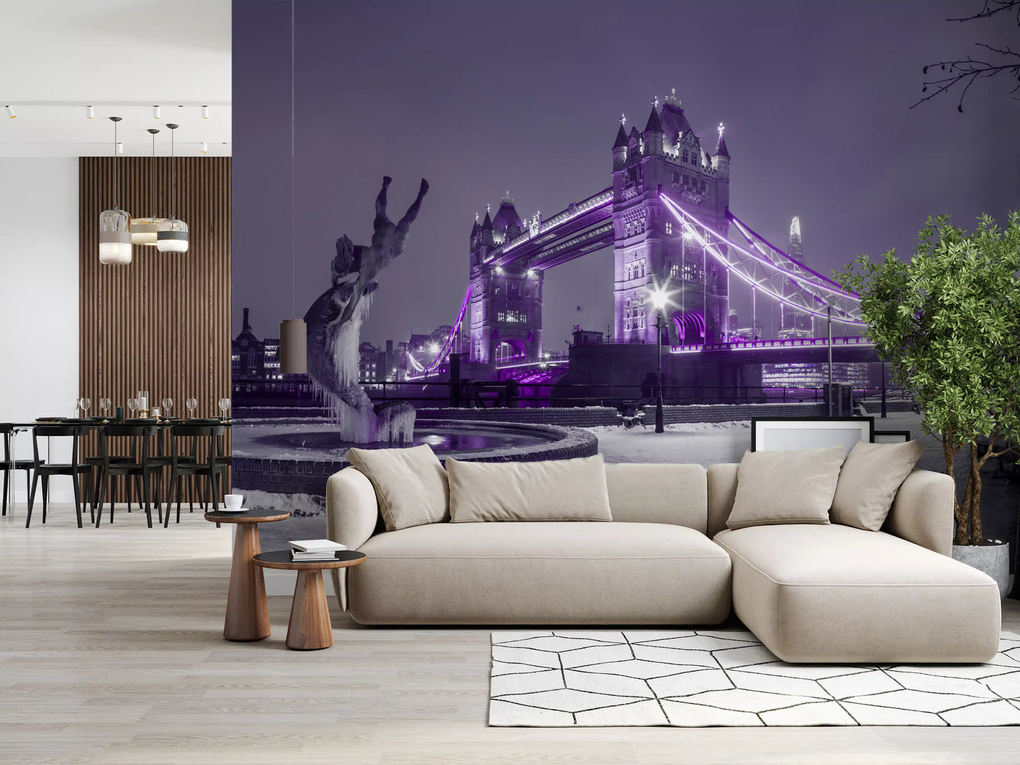 Frozen Cityscape Twilight Wall Mural