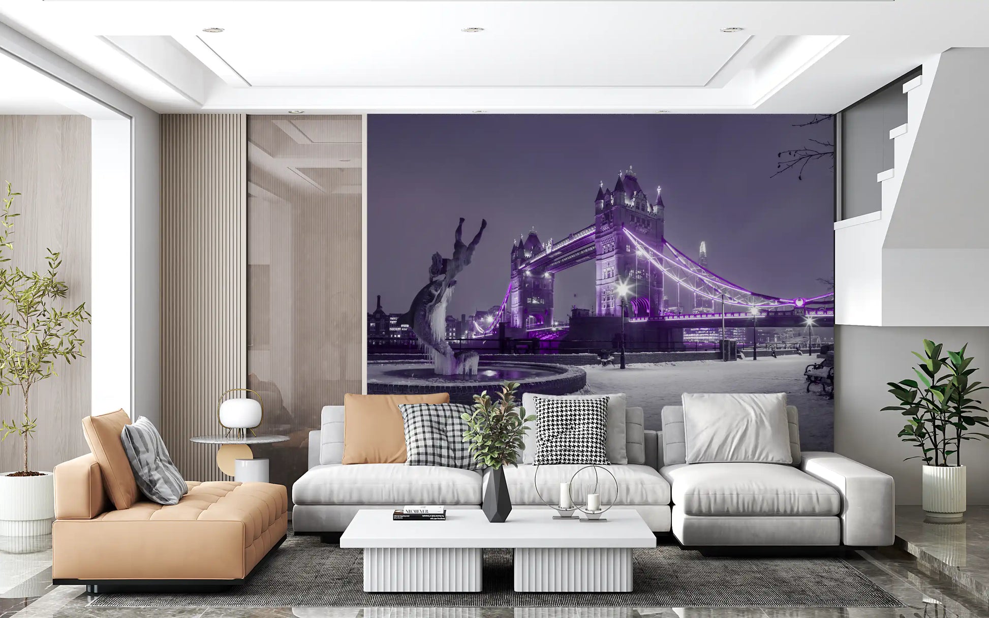Frozen Cityscape Twilight Wall Mural