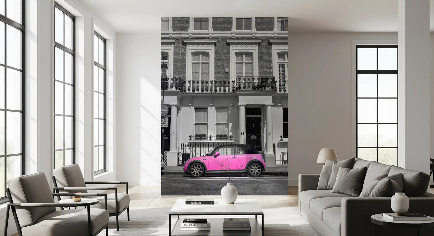 Urban Pink Pop Monochrome Wall Mural