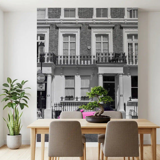 Urban Pink Pop Monochrome Wall Mural