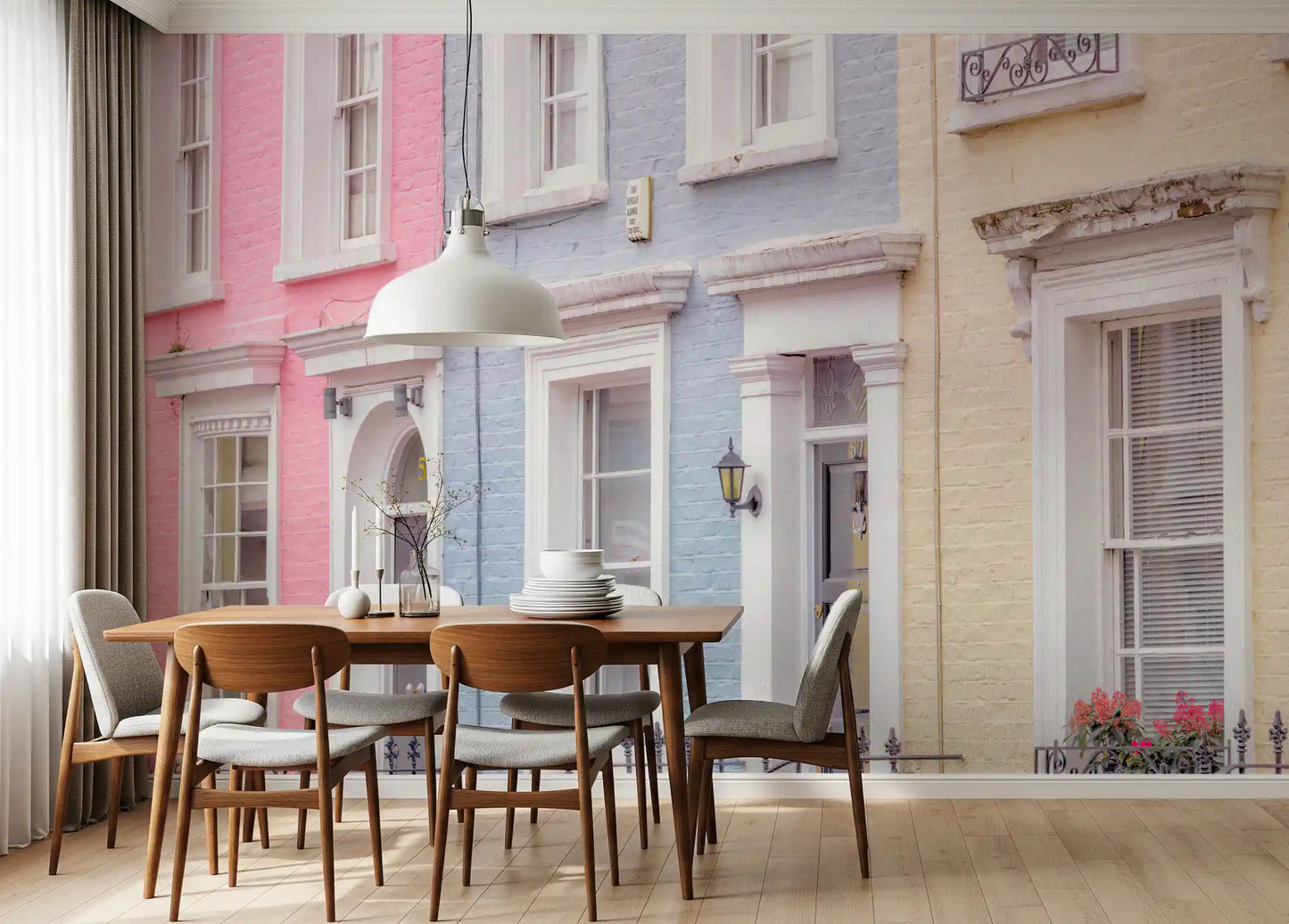 Charming European Streetscape Wall Mural