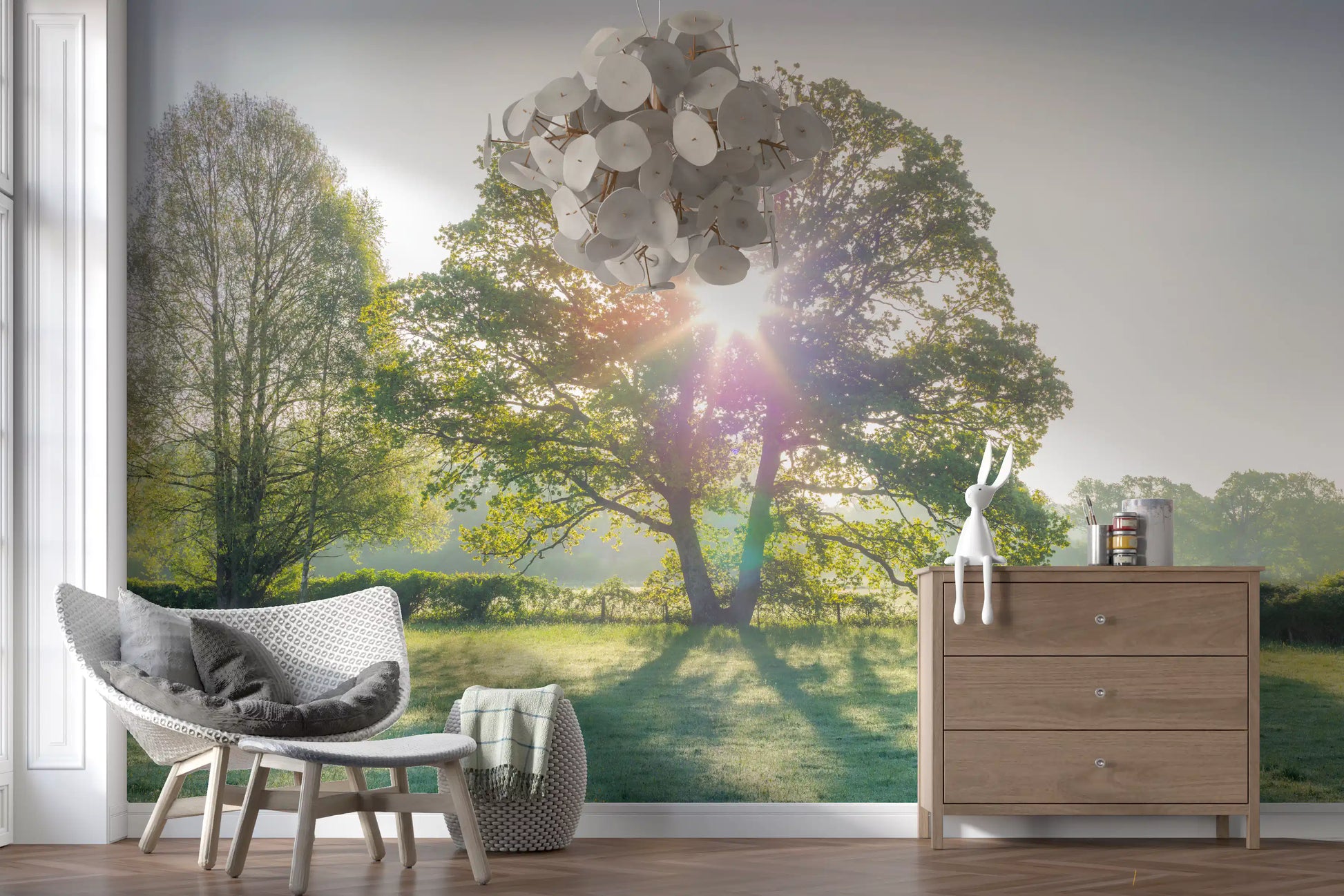 Golden Hour Meadow Canopy Wall Mural