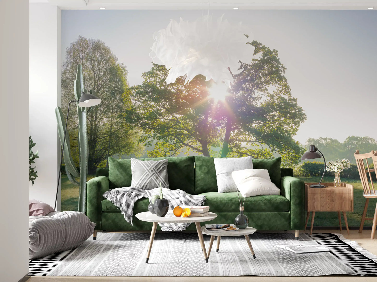 Golden Hour Meadow Canopy Wall Mural