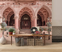 Ornate Historical Stone Facade Wall Mural