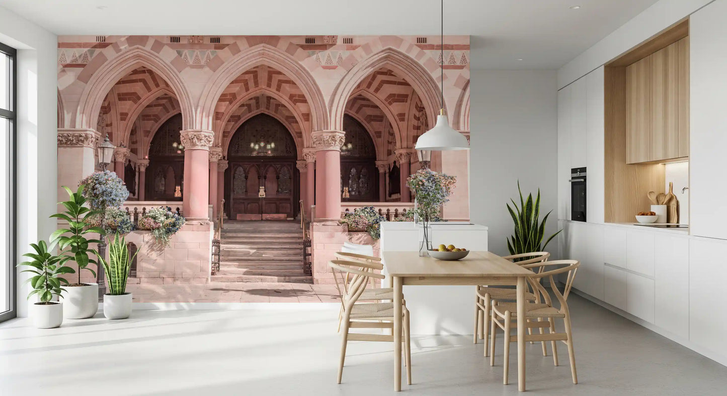 Ornate Historical Stone Facade Wall Mural