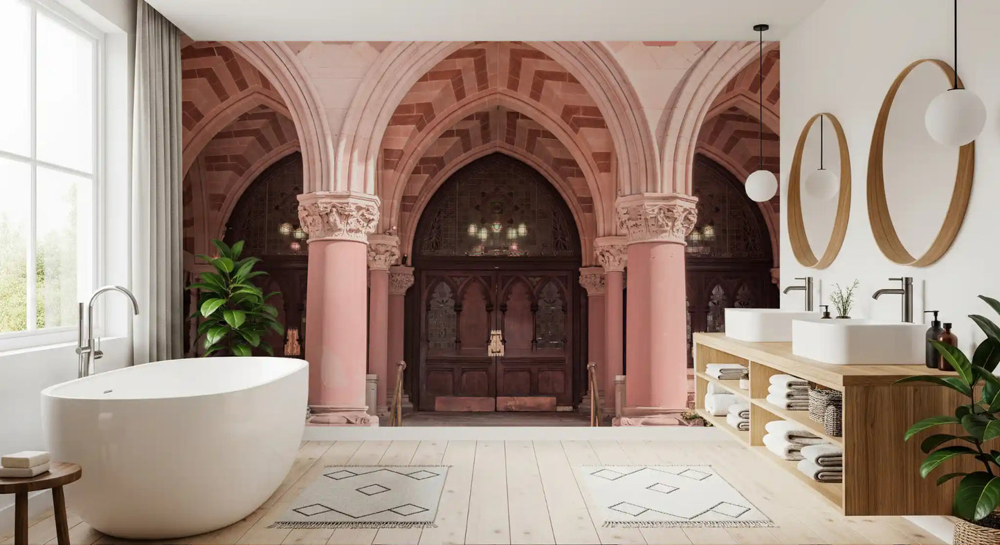 Ornate Historical Stone Facade Wall Mural