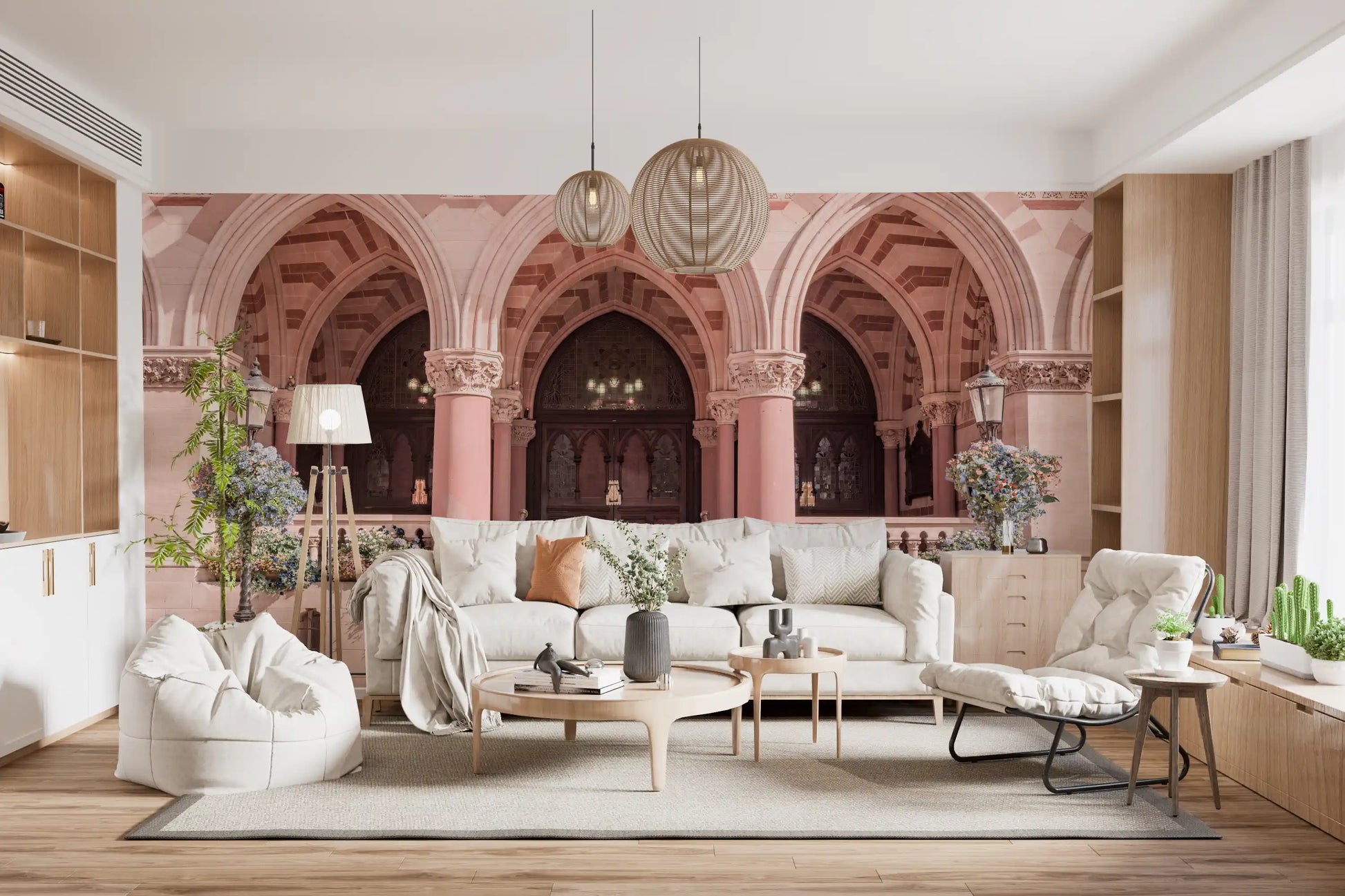 Ornate Historical Stone Facade Wall Mural