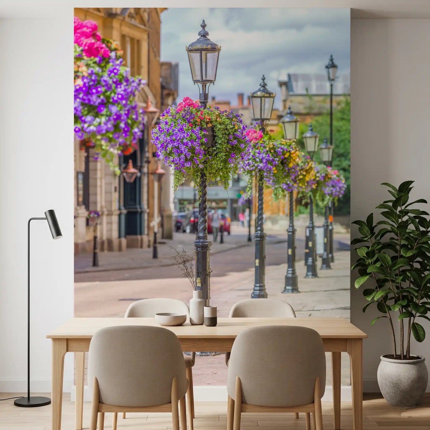 English Garden Street Vista Wall Mural