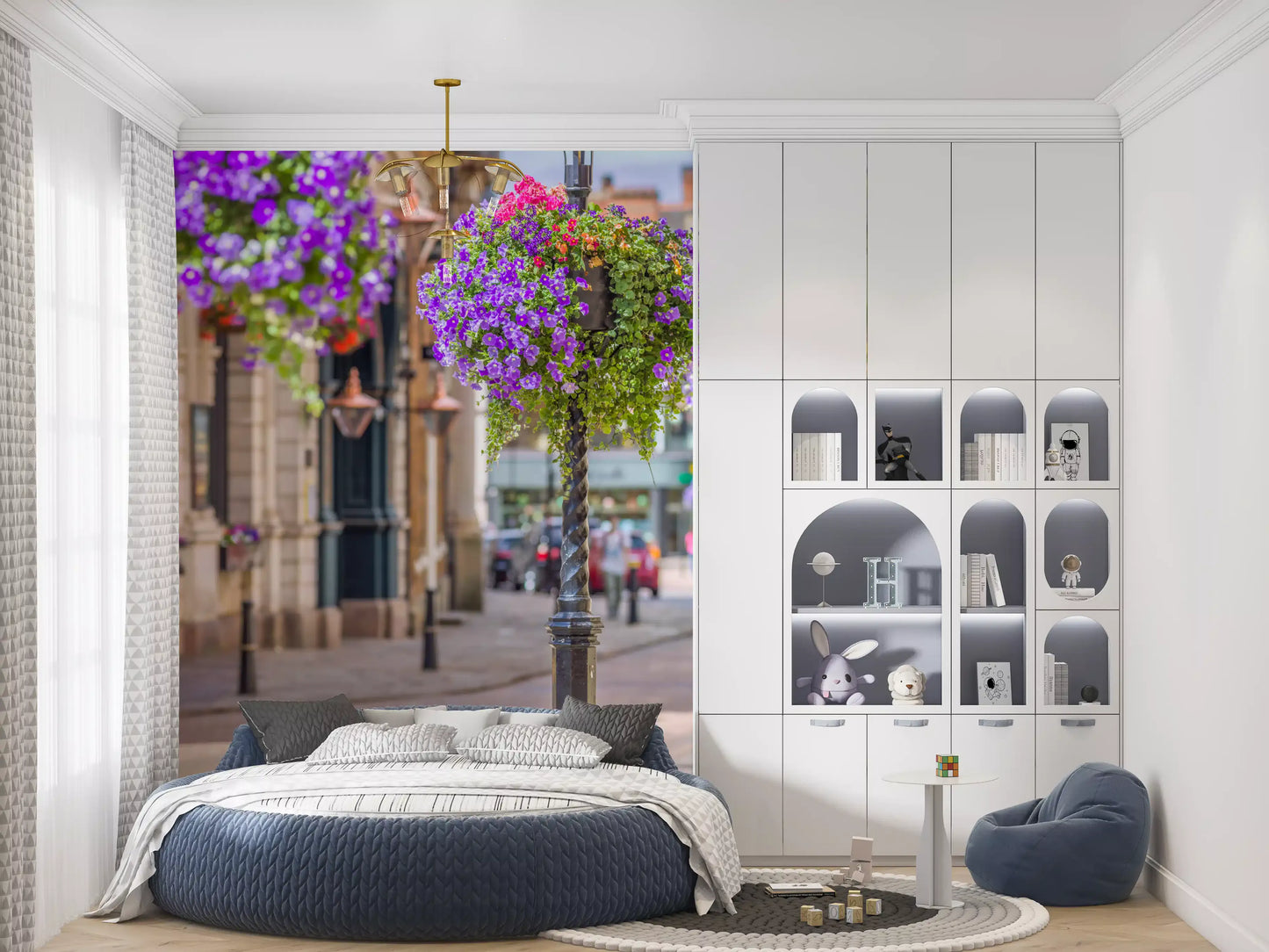 English Garden Street Vista Wall Mural