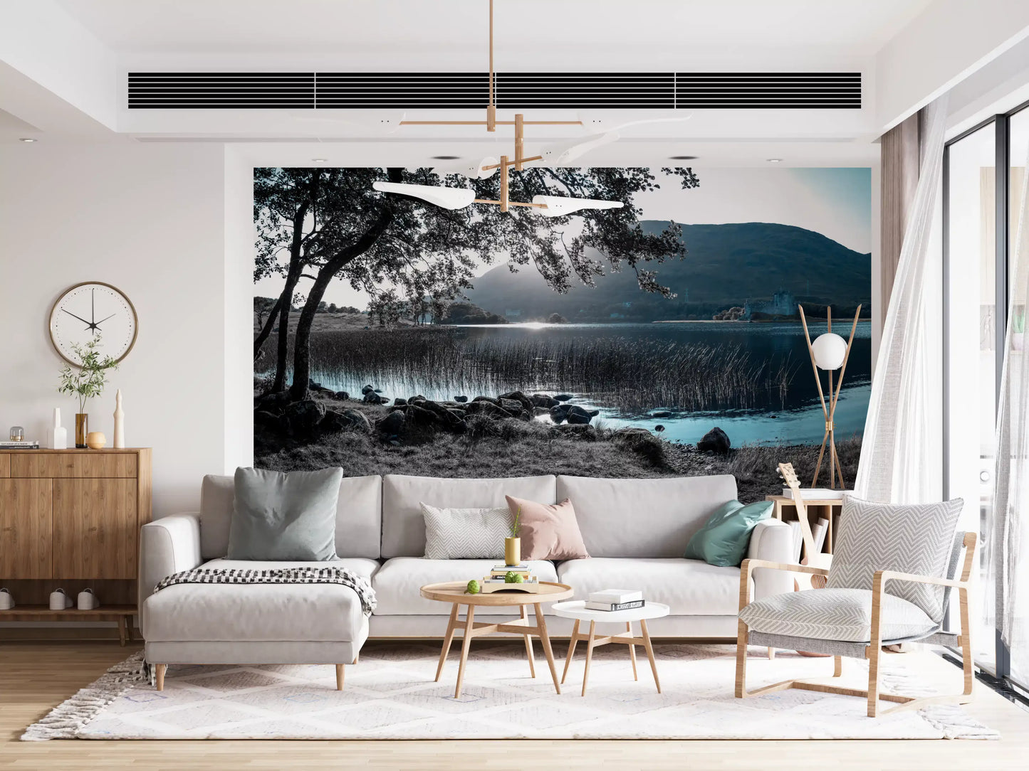 Misty Mountain Lake Retreat Wall Mural
