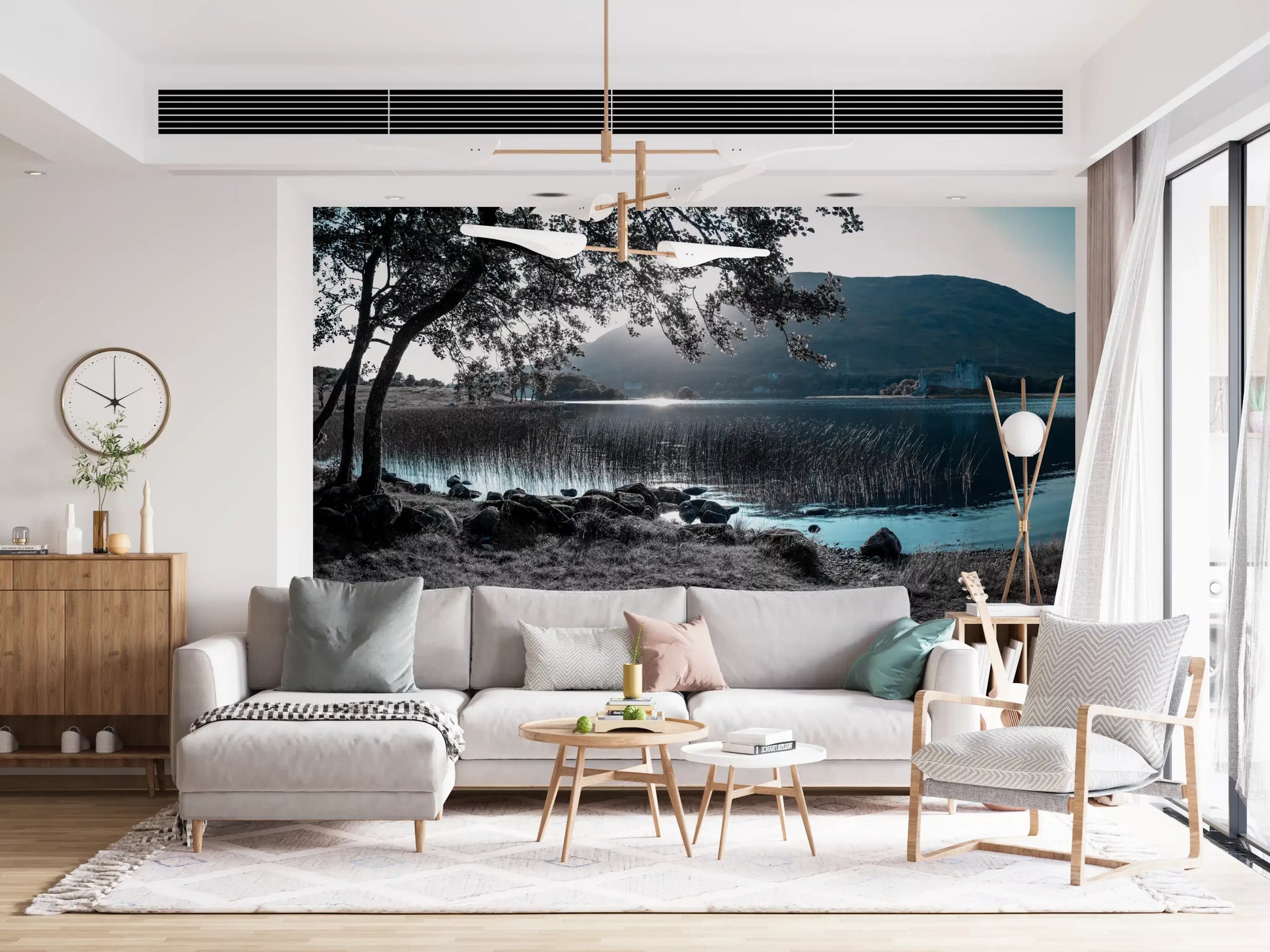 Misty Mountain Lake Retreat Wall Mural