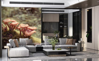 Woodland Fungi Soft Focus Botanical Wall Mural