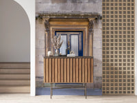 Stone Archway and Deep Blue Entry Wall Mural