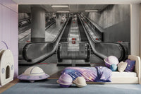 Metallic Urban Transit Symmetry Wall Mural