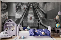 Metallic Urban Transit Symmetry Wall Mural