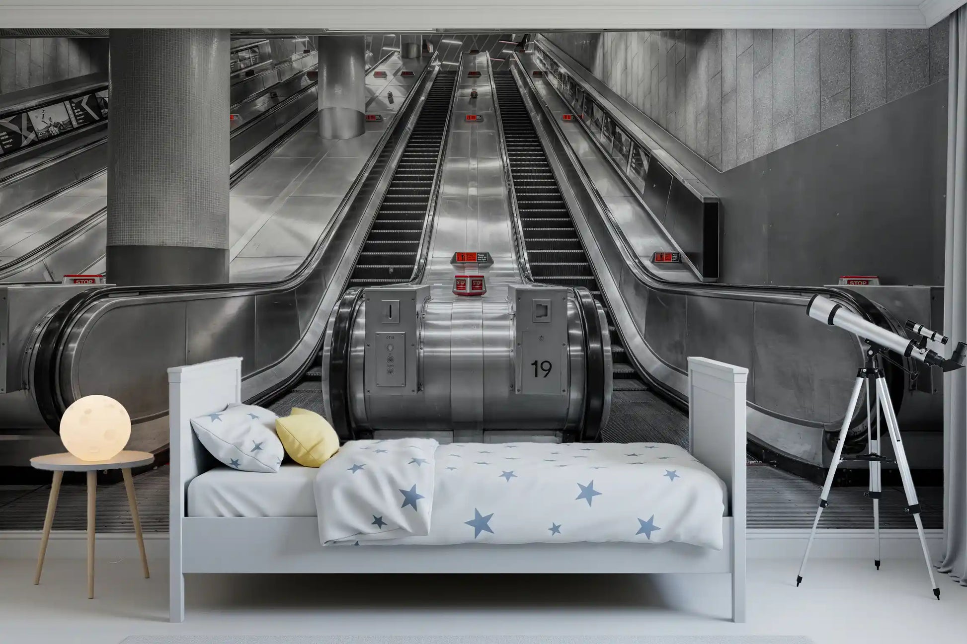 Metallic Urban Transit Symmetry Wall Mural